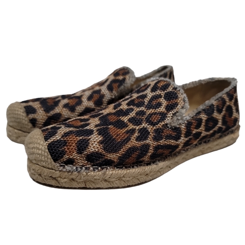 Stuart Weitzman Biarritz Espadrille Loafer Jaguar Animal Print 5.5 Women's